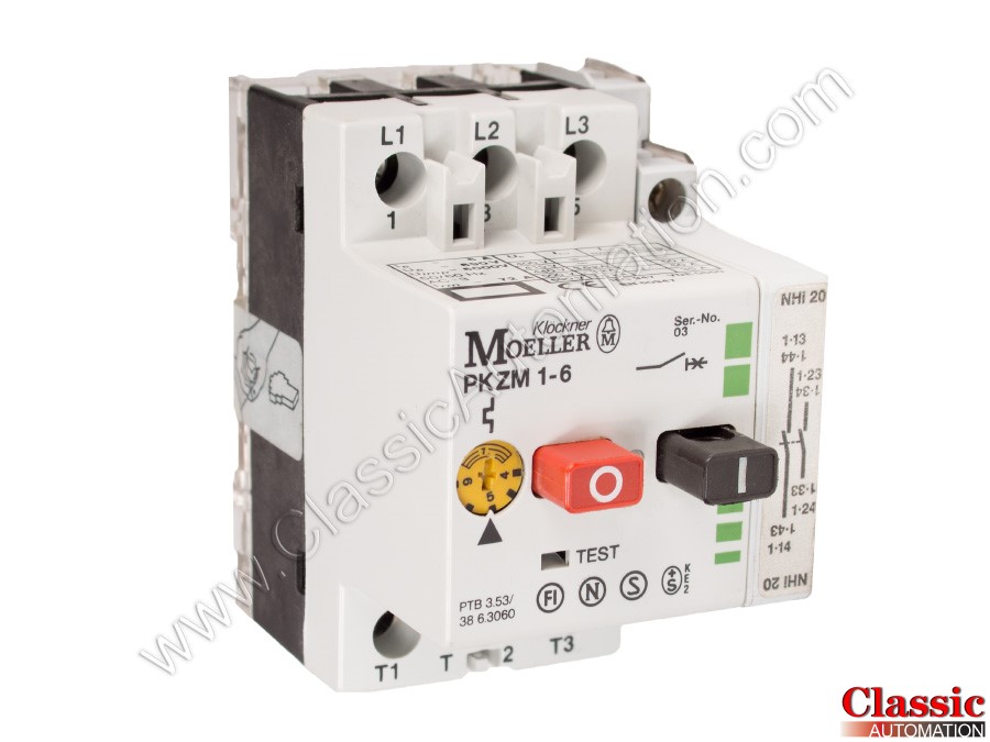 Moeller PKZM1-1 MOCB Motor Operated Circuit Breaker 0.6-1 Amp & Auxiliary 