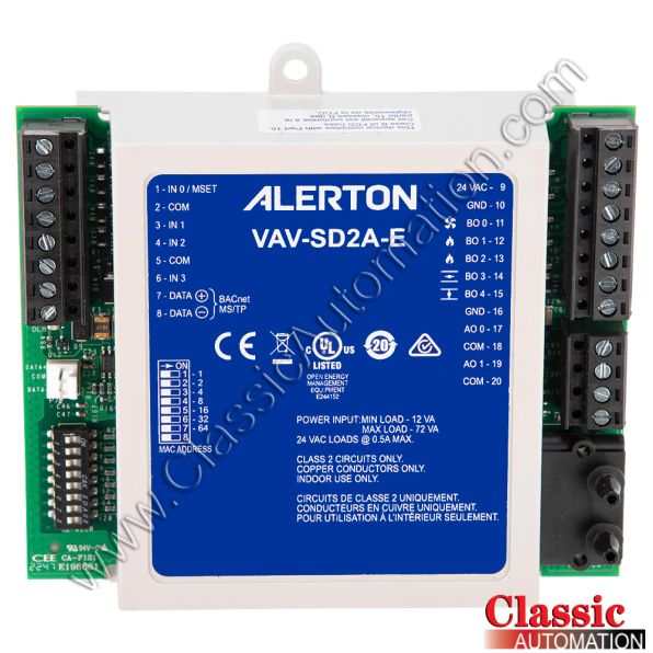 Alerton Part Number VAV-SD2A-E Alerton Part Number VAV-SD2A-E