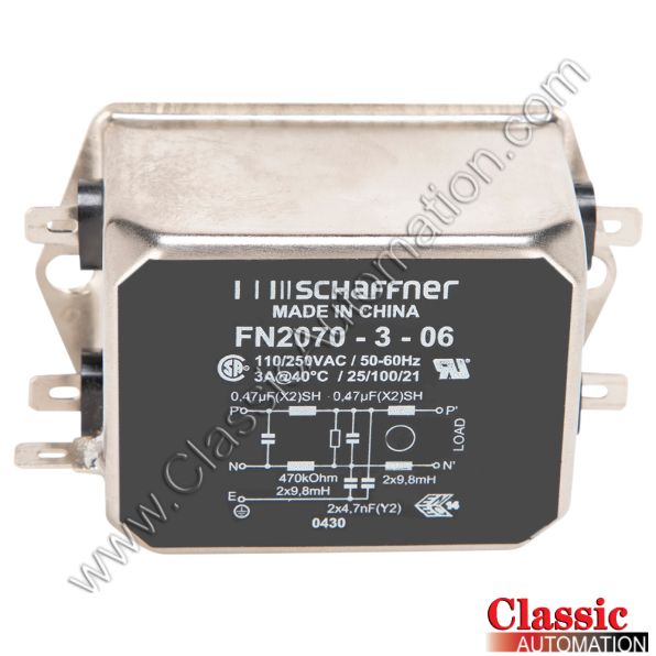 Schaffner Part Number FN2070-3-06 Schaffner Part Number FN2070-3-06