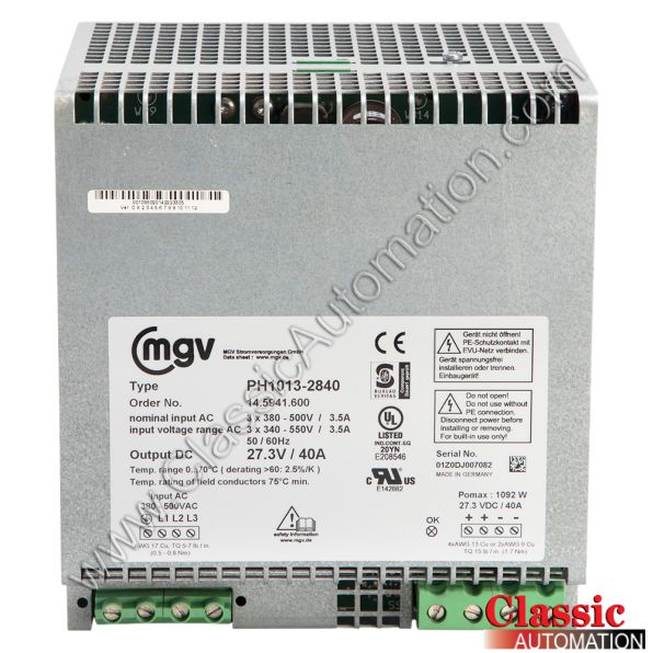 MGV Part Number PH1013-2840 MGV Part Number PH1013-2840