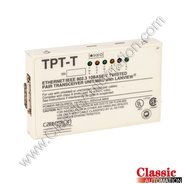 Cabletron Systems Part Number TPT-T 802.3 Cabletron Systems Part Number TPT-T 802.3